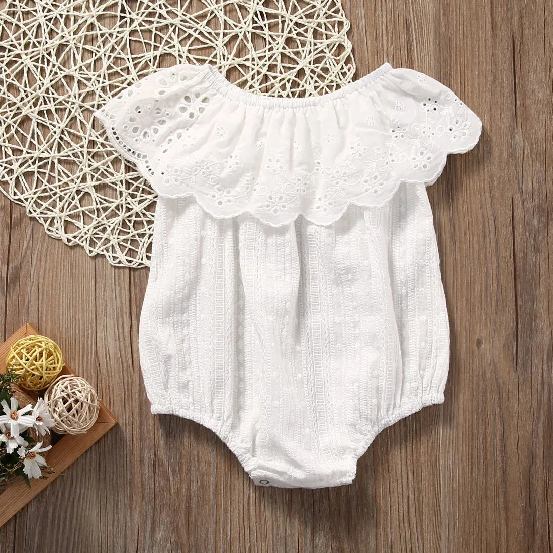 ADRIELLE Crochet Collar Romper