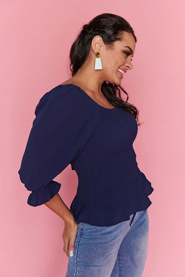 Alyssia Navy Top