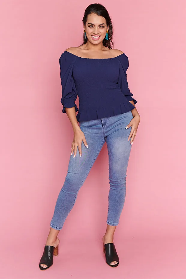 Alyssia Navy Top