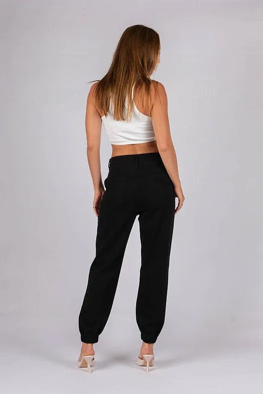 By Lily (Wakee Denim) Genie Pant Jeans - Black & Brown BA003