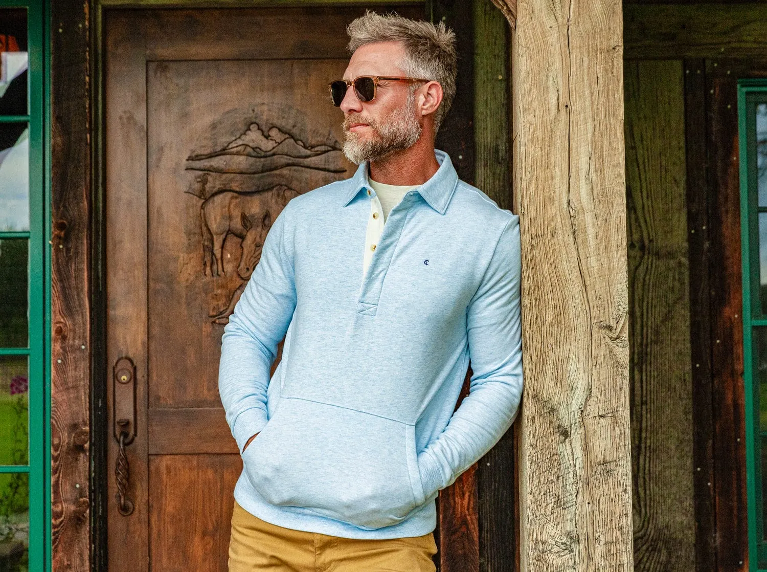 Collared Sweatshirt - Heather Ice