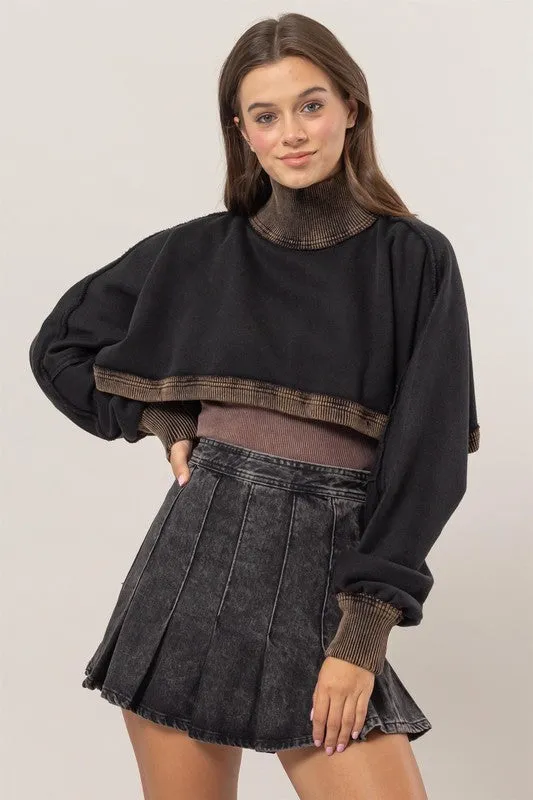 DZ106 - CROPPED MOCKNECK SWEATER