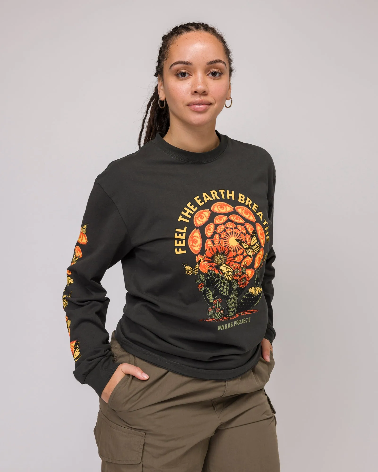 Feel The Earth Breathe Butterfly Long Sleeve Tee