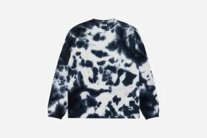 Sure! Here is an optimized title for the e-commerce product:

Stylish Ink Blot Garment-Dyed Knit Long Sleeve Sweater for Ultimate Comfort