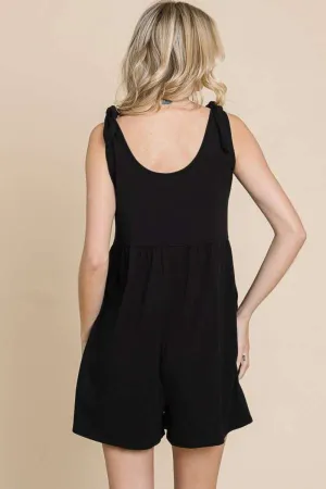 Ivyshape | Culture Code Full Size Shoulder Knot Baggy Romper