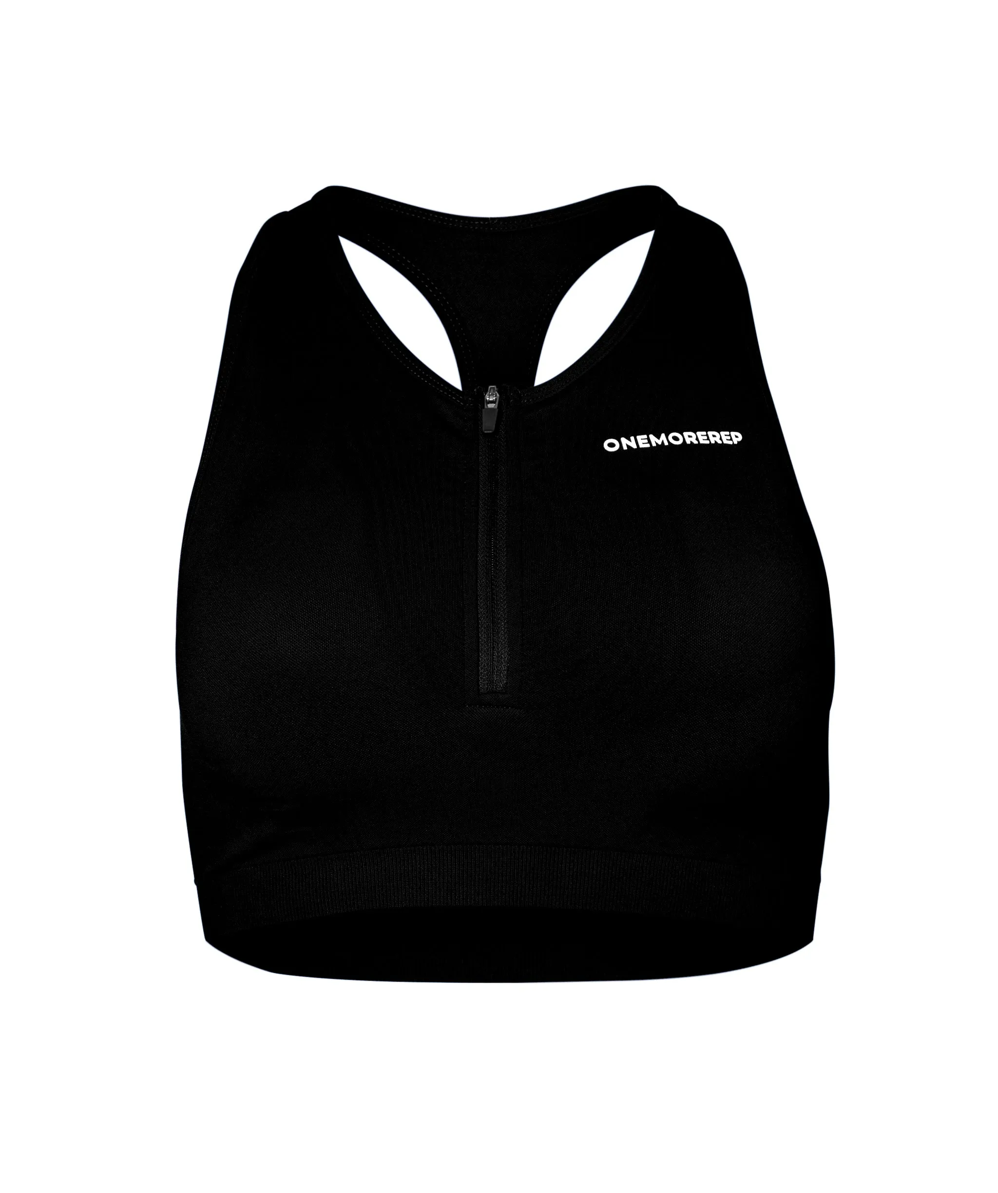 Luscious Seamless Zip Racerback Sports Bra Black