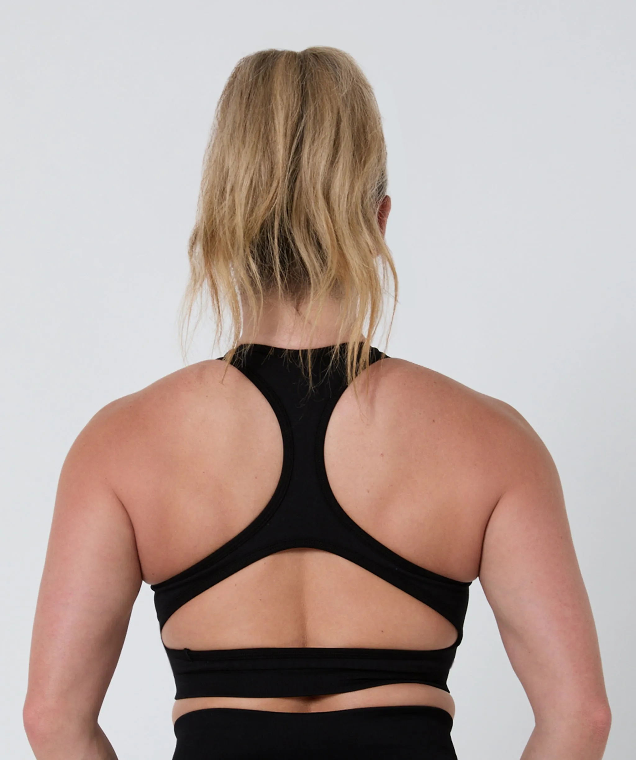 Luscious Seamless Zip Racerback Sports Bra Black