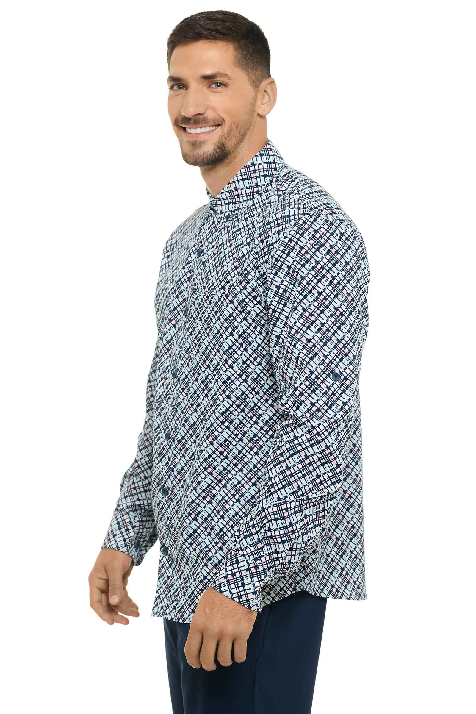 Men's Aricia Sun Shirt | Navy Gulf Stream Stripe