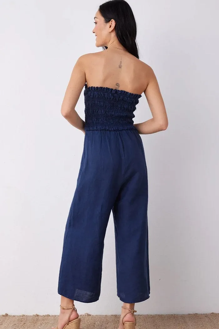 Summer Nights Smocked Strapless Jumpsuit