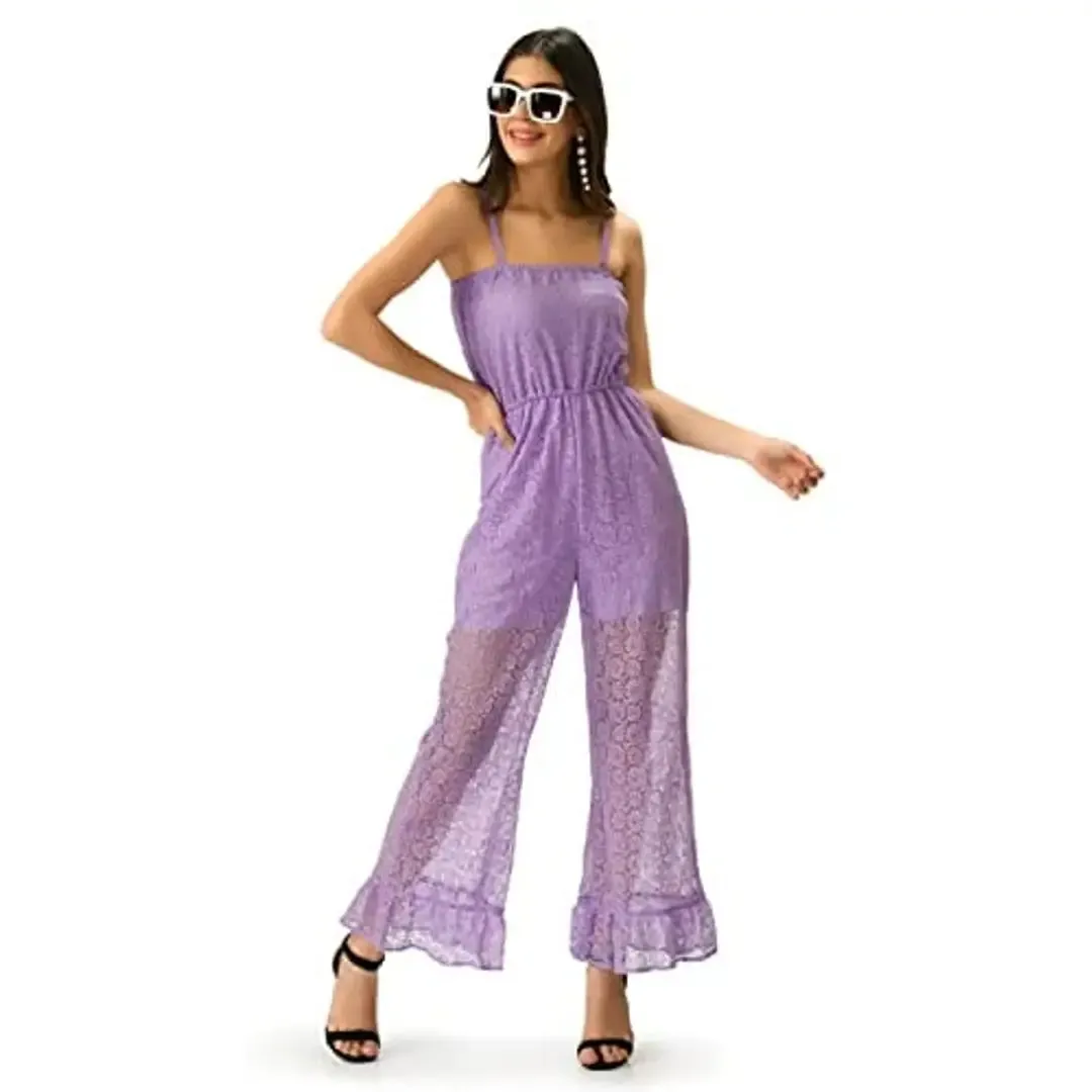 Teekhi Girl Trendy Fashionable Women jumpsuit (large, lavender)