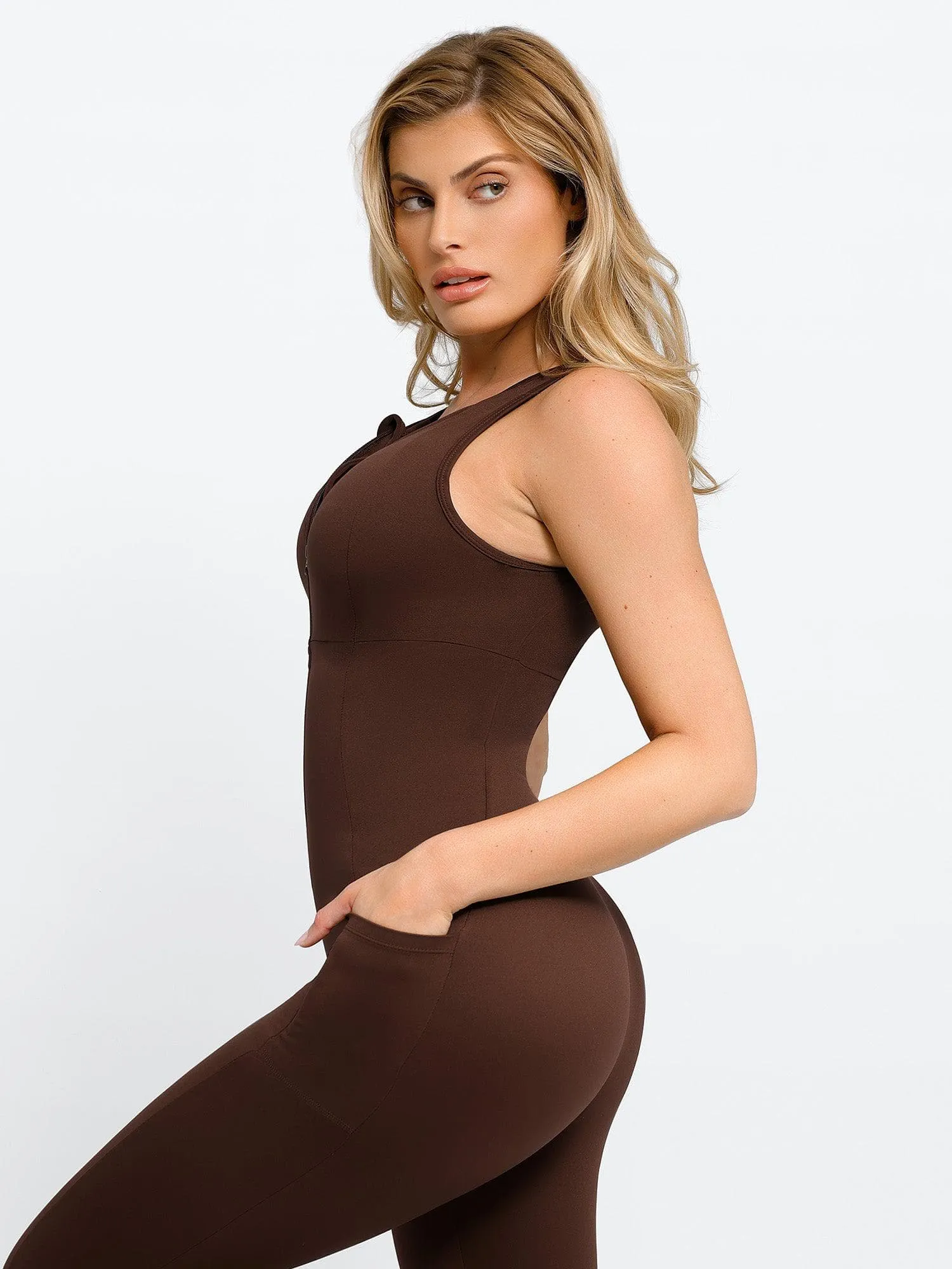 The Shapewear Jumpsuit Sleeveless Shapewear Zip Front