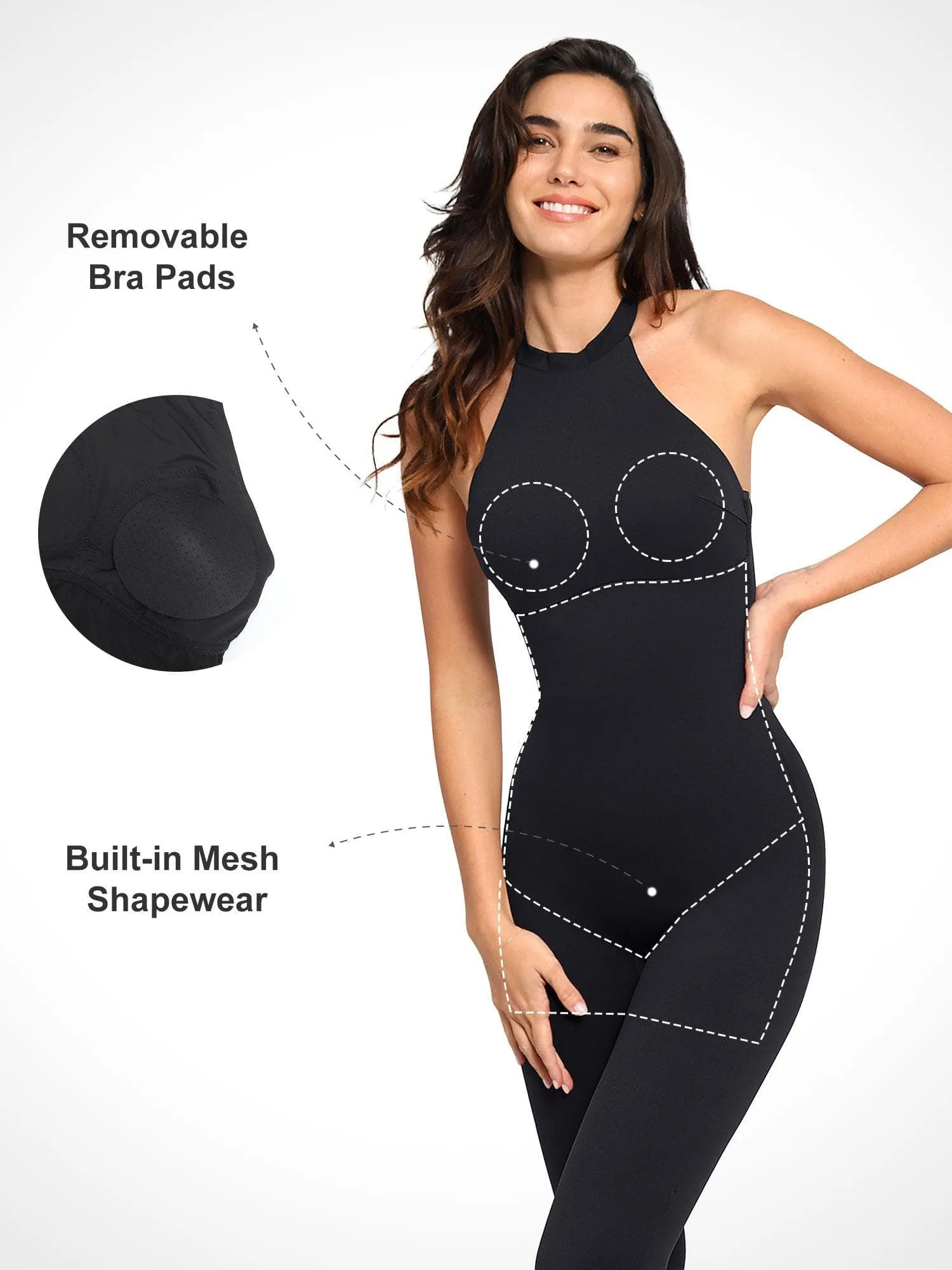 The Shapewear Jumpsuits One Piece Thigh Slimming