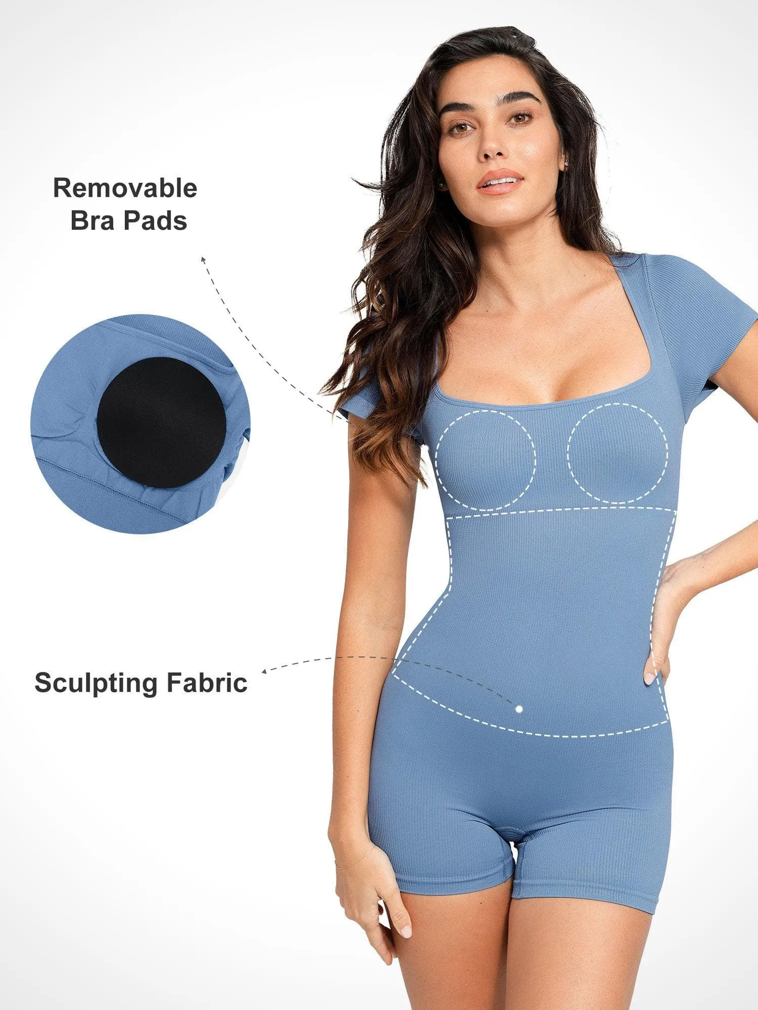 The Shapewear Romper Seamless Ribbed Sport