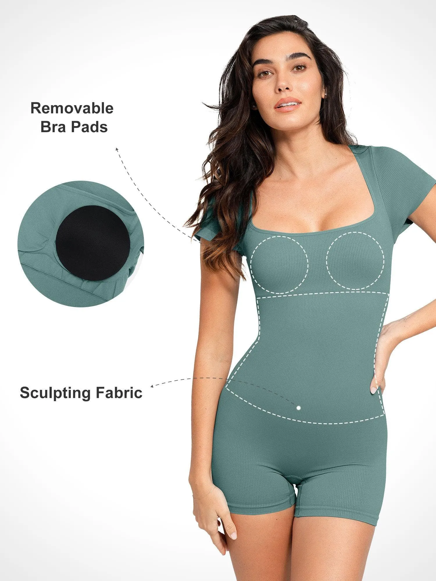 The Shapewear Romper Seamless Ribbed Sport