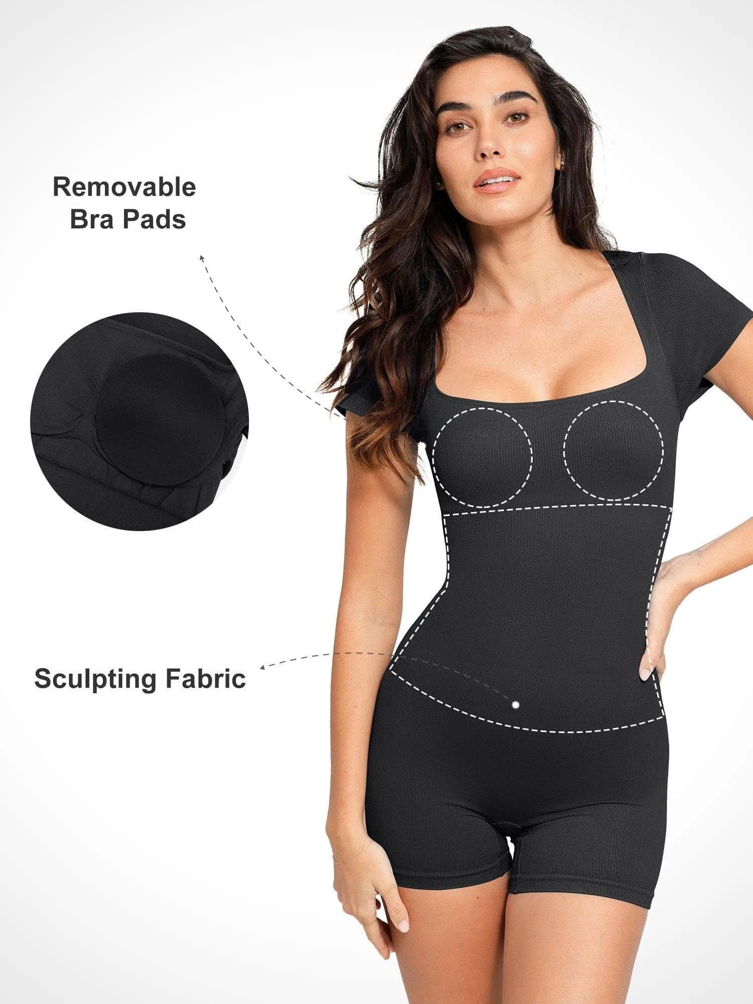 The Shapewear Romper Seamless Ribbed Sport