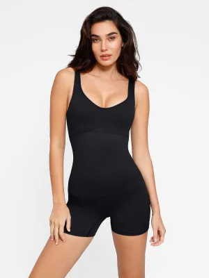 The Shapewear Romper Seamless Ribbed V-Neck For Insiders