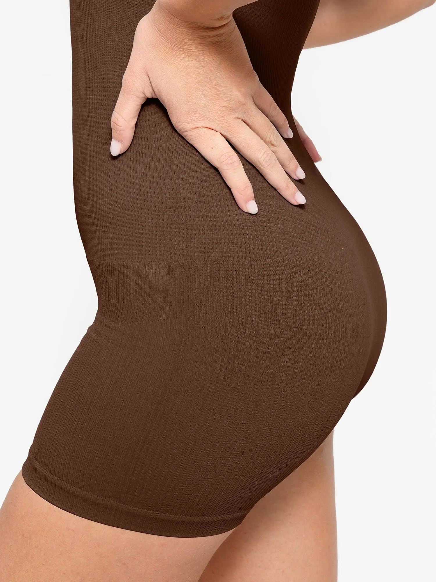 The Shapewear Romper Seamless Ribbed V-Neck For Insiders