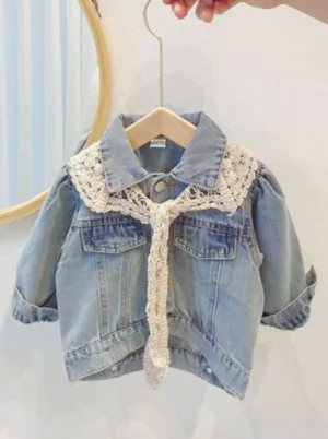 Think Outside the Box Crochet Denim Jacket