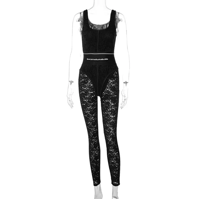 Trendy High Waist Knitted Black Jumpsuit