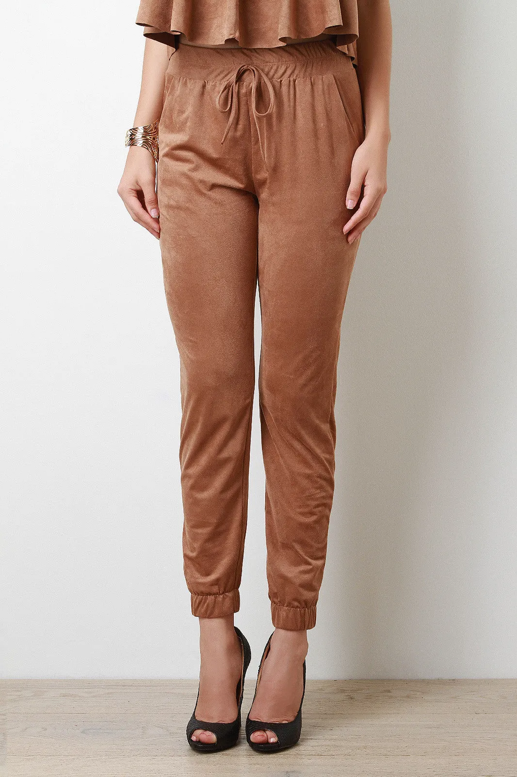 Vegan Suede Jogger Pants