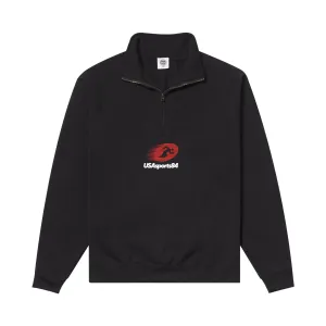 Vice 84 'Sports Runner' Embroidered 1/4 Zip Sweater - Black