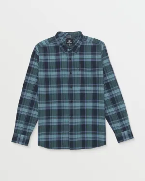 Volcom Baystone Long Sleeve Flannel Shirt - NAVY