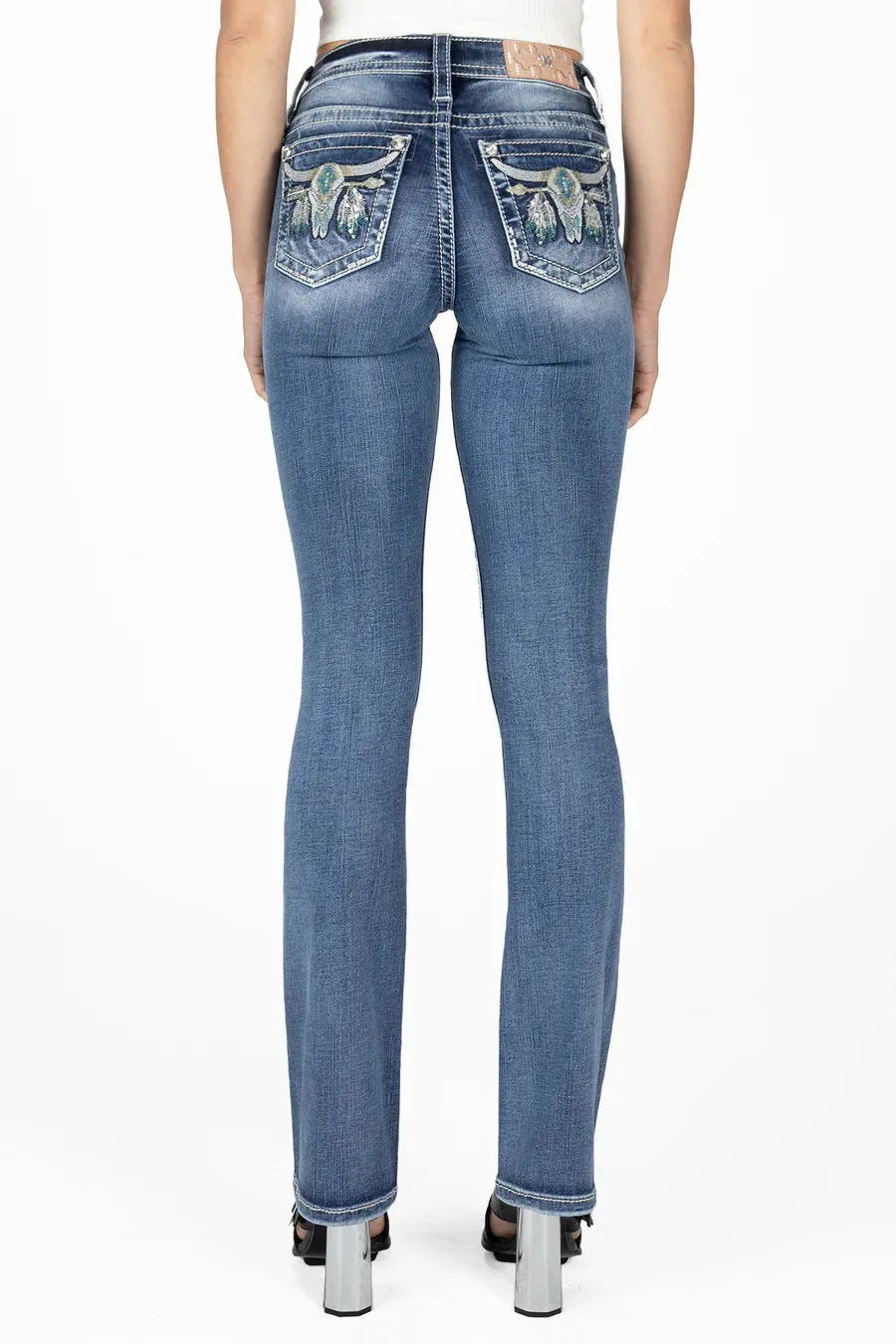 Women's Miss Me Mid-Rise Longhorn Bootcut Jean