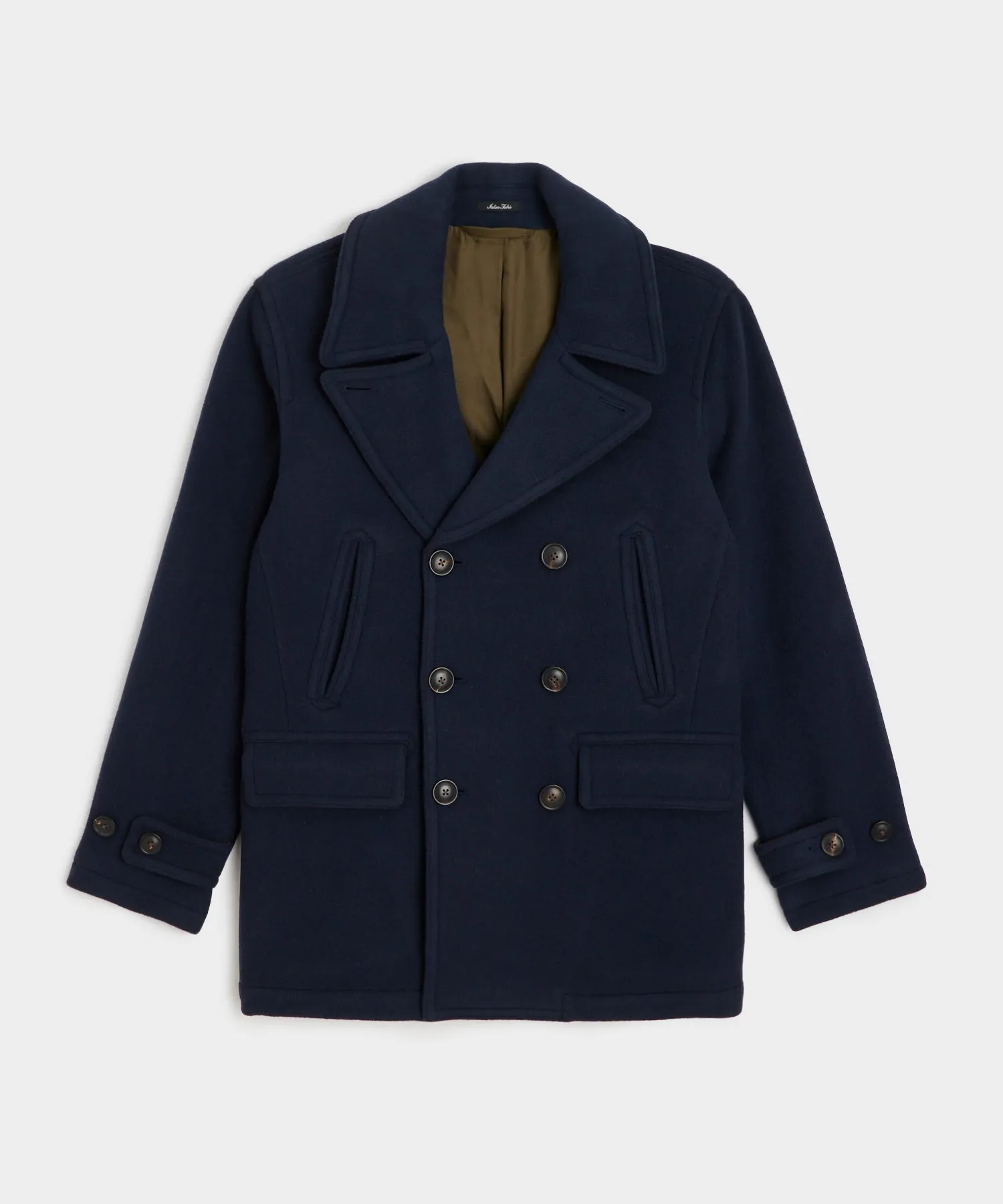 Wool Alpaca Peacoat in Navy