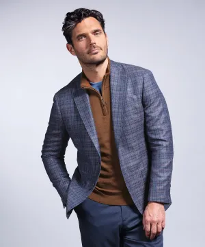 Wool-Silk-Linen Check Sport Coat